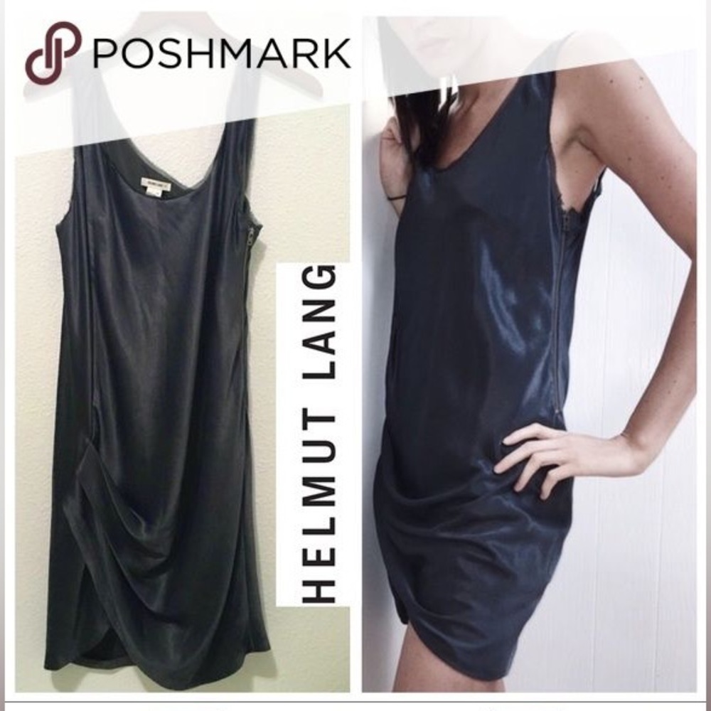 Helmut Lang,Benny Dress,Stunning Shimmer,Asymmetrical,Side-Zip, EUC, Size 6 - Picture 11 of 17